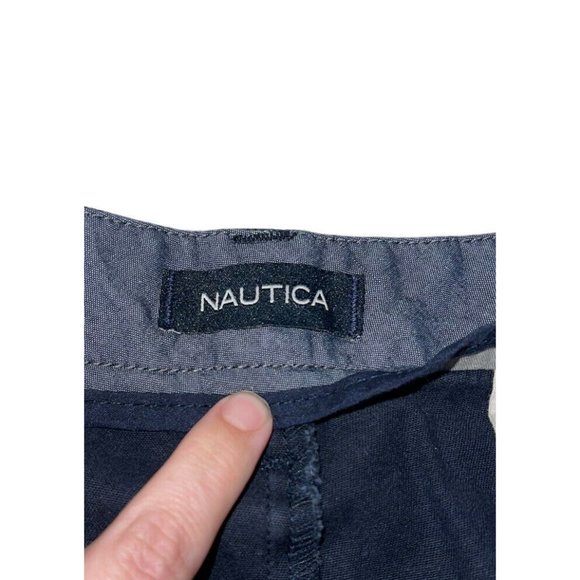 Nautica The Deck Short Classic Fit Shorts Sz 42 Navy Blue Flat Front FLAW - Picture 4 of 9